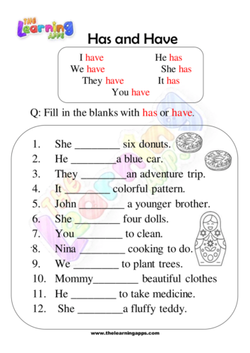 Has and Have Worksheets 04