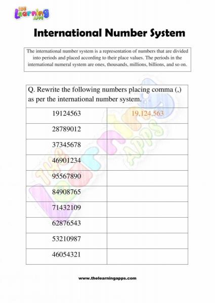 International Number System - Grade 3 - Activity 3