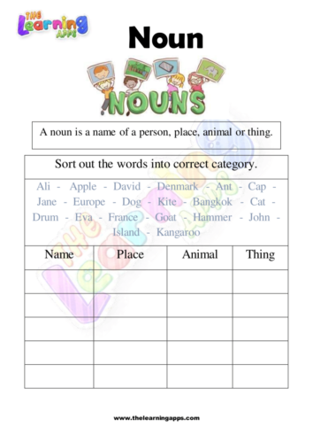 Noun Worksheet 01