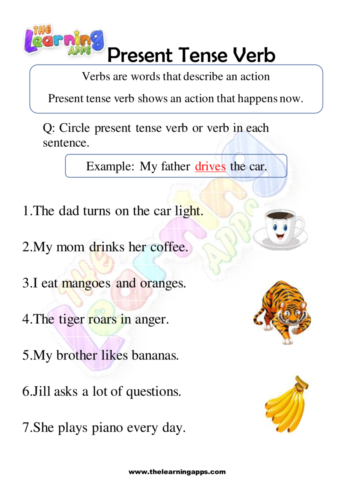 Present Tense Verb Worksheet 03