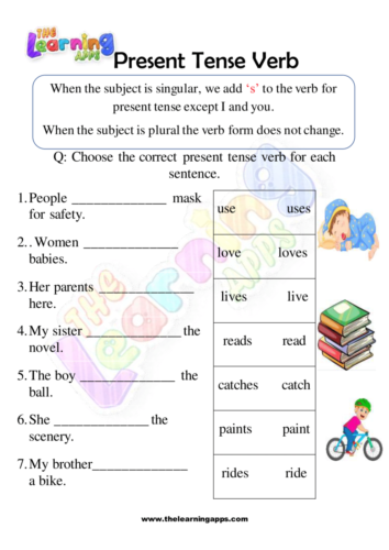 Present Tense Verb Worksheet 07