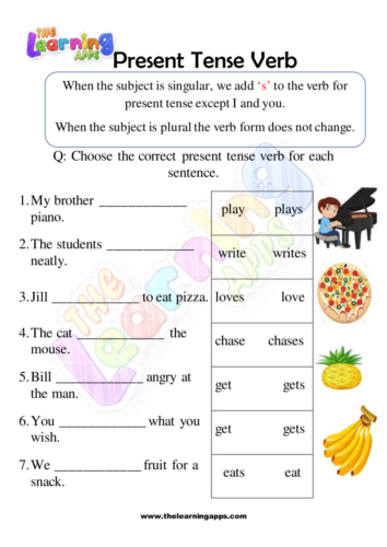 Present Tense Verb Worksheet 08