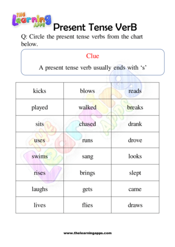 Present Tense Verb Worksheet 08