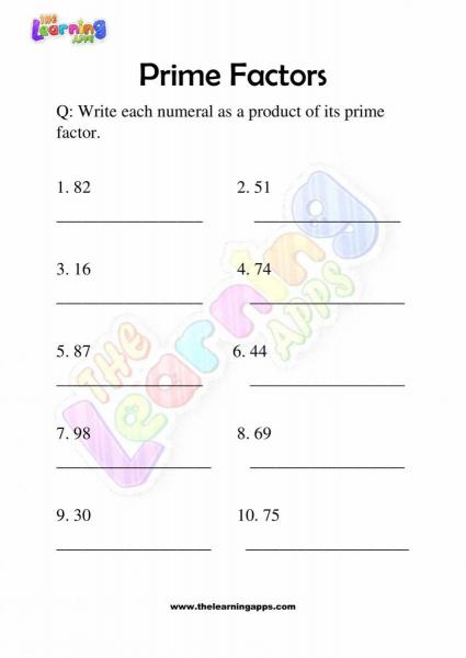 Prime Factors - Grade 2 - Activity 1