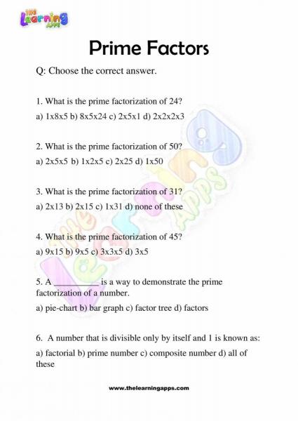 Prime Factors - Grade 2 - Activity 10