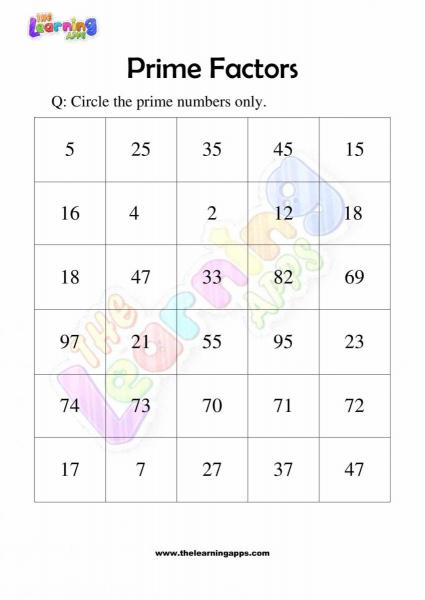 Prime Factors - Grade 2 - Activity 7