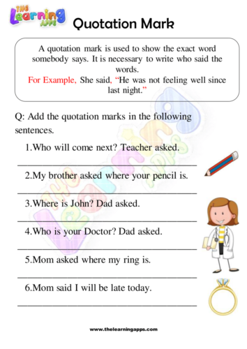 Quotation Marks Worksheets 03