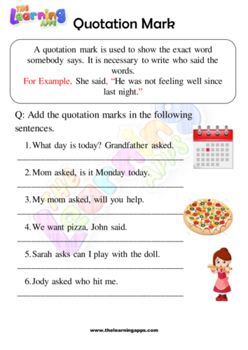 Quotation Marks Worksheets 05