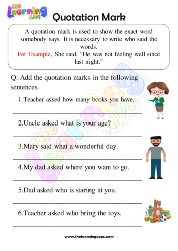 Quotation Marks Worksheets 08