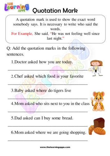 Quotation Marks Worksheets 09