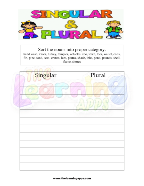 Singular Plural Sorting 9