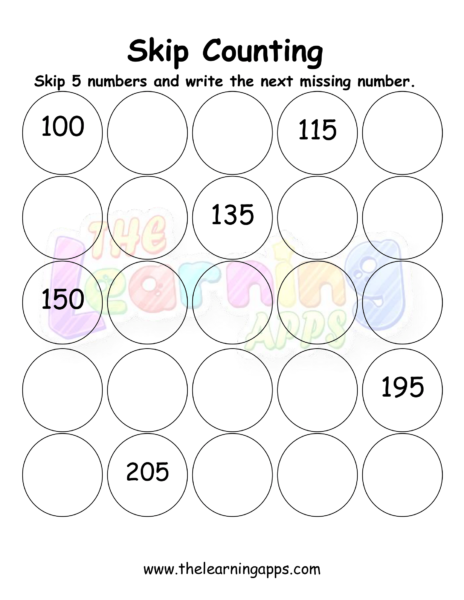 Skip Counting Worksheet 03