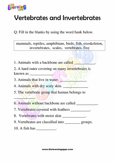 Vertebrates-and-Invertebrates-Worksheets-Grade-3-Activity-1