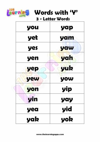 Words that Start with Y 01